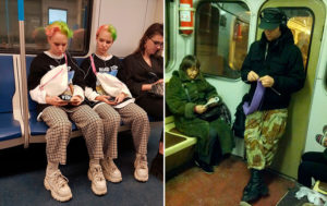 15 фото из метро, люди на которых отличились (очень) редким чувством стиля